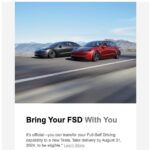 Tesla starts pushing its third ‘one-time’ FSD transfer to boost Q3 demand